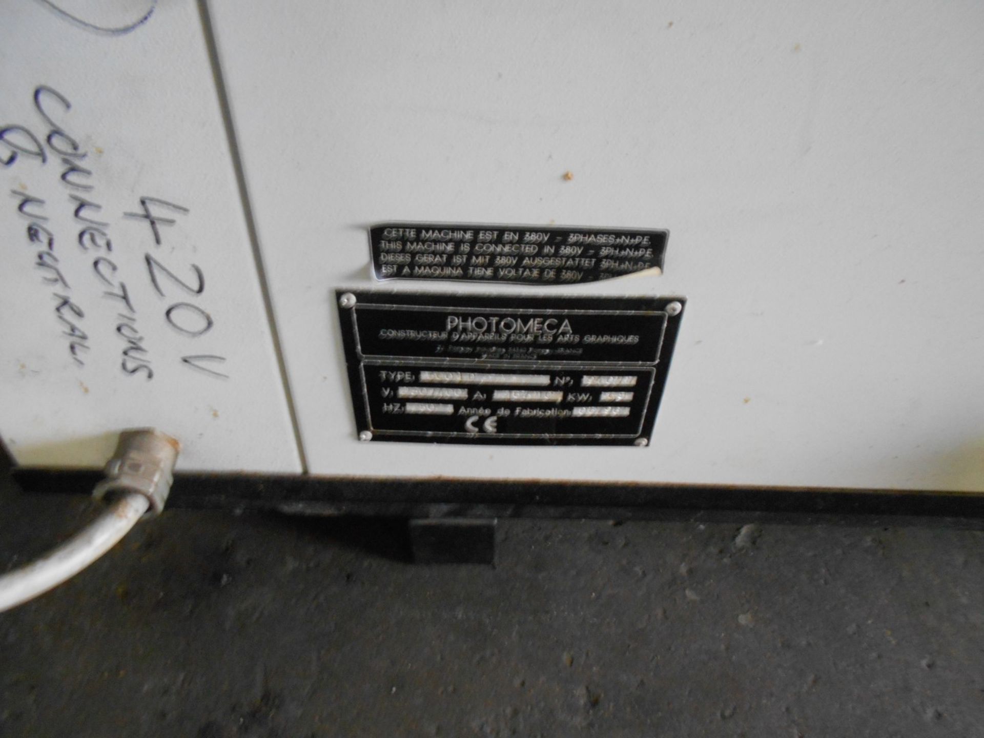 Dupont Cyrel 300ID Light Finisher Serial Number 90042 Model 3001 L5 YOM 05/86 and 5 Drawer Dryer - Image 3 of 4