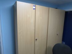 2 Beech Effect Tall Office Cabinets