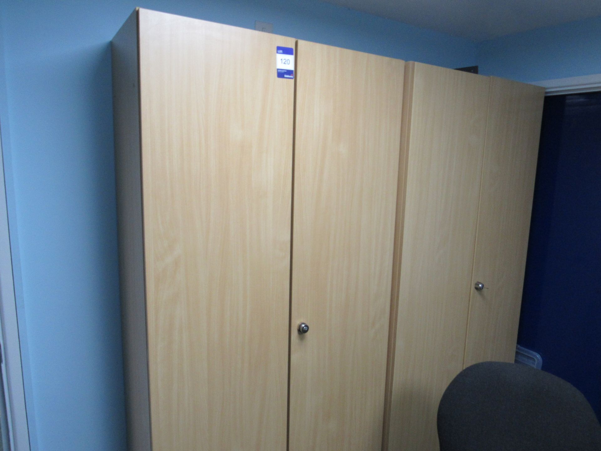 2 Beech Effect Tall Office Cabinets