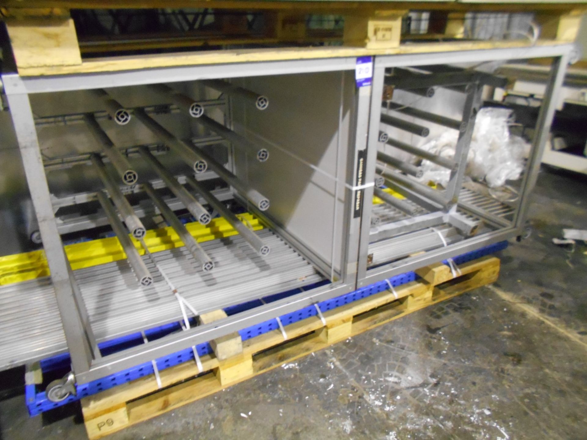 2 Mobile Tall Workstations and 2 Roll Stock Racks (This lot is located on a third party site located