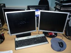 2 HP and 2 LG 19 Inch Flat Screen Monitors with 2