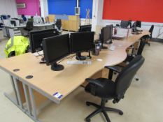 8 Wave Form Desks, 2 Tables and 6 Various Chairs