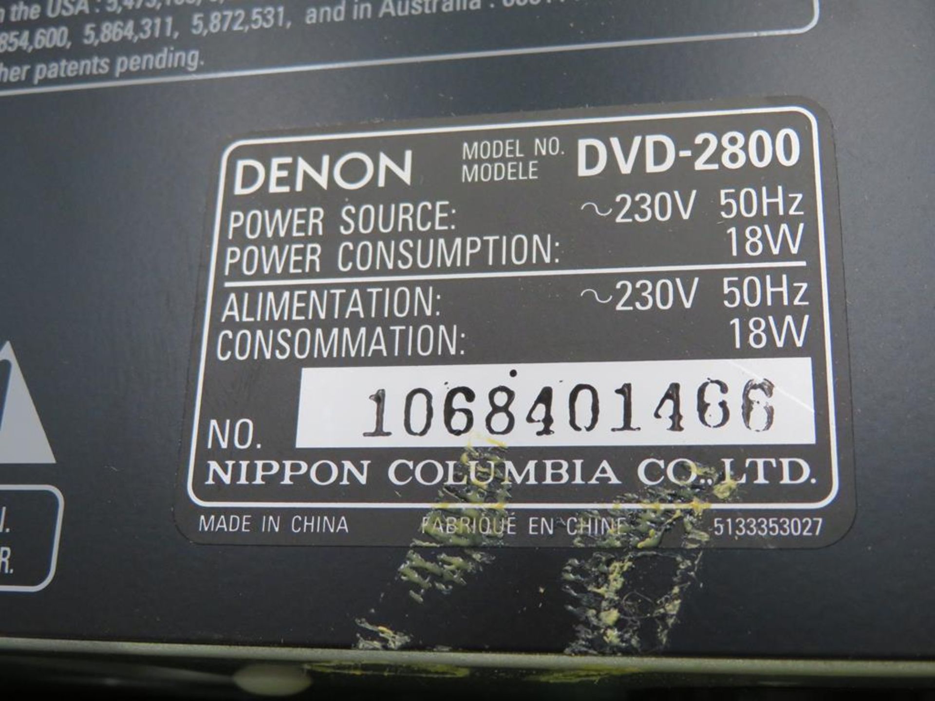 Denon DVD 2800 Player - Image 5 of 5