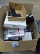 A large box of mixed Audio Visual Equipment