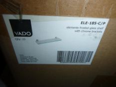 A Box of 10 x Vado Elements Frosted Glass Shelf wi