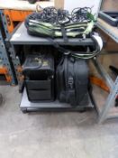 Mobile Computer Desk and 5 assorted Bags