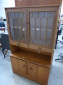 A Teak Effect Display Cabinet