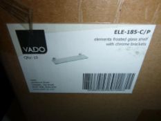 A Box of 10 x Vado Elements Frosted Glass Shelf wi