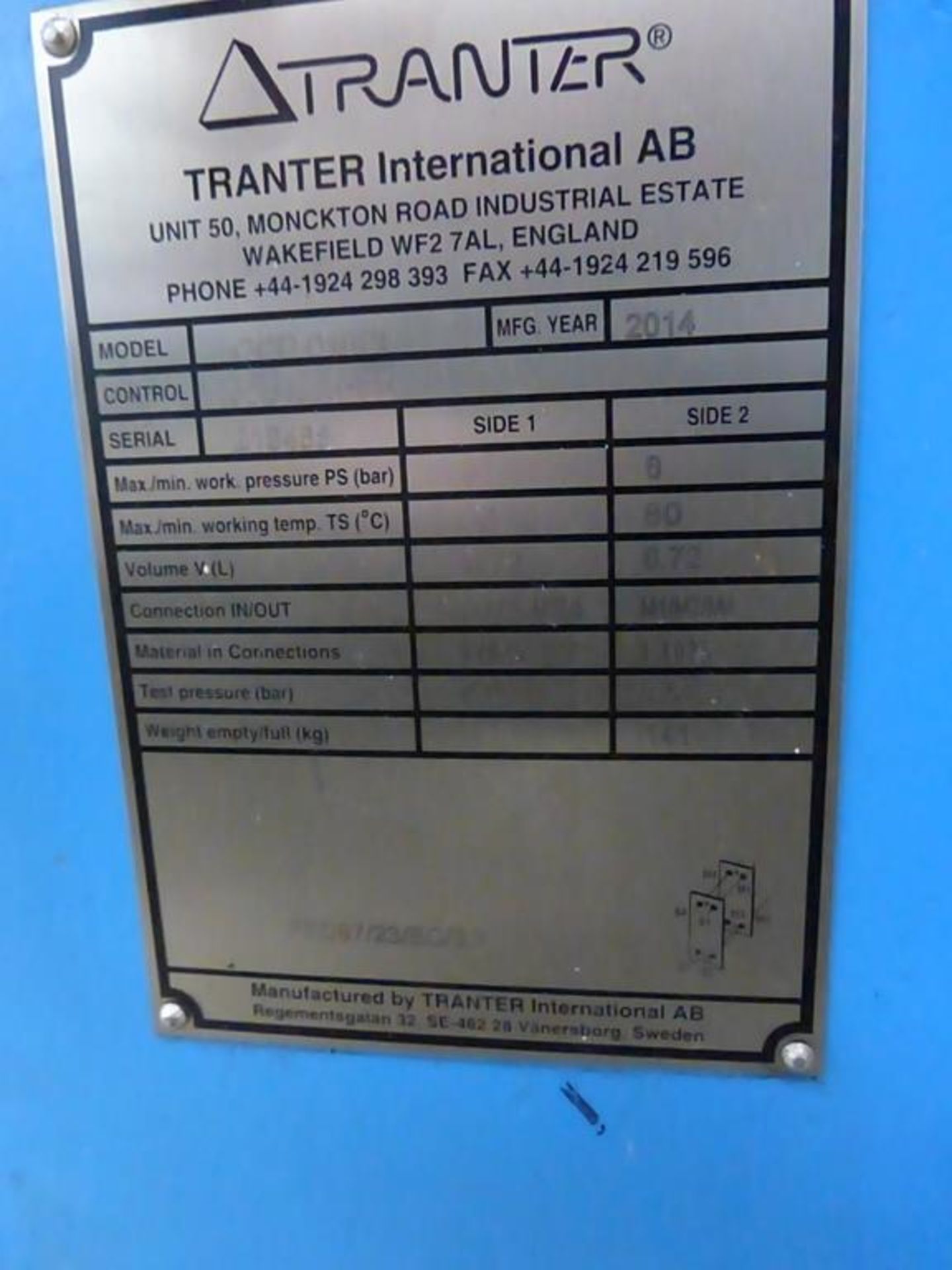 A Tranter Heat Exchanger - Image 3 of 3