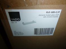 A Box of 10 x Vado Elements Frosted Glass Shelf wi