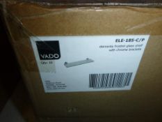 A Box of 10 x Vado Elements Frosted Glass Shelf wi