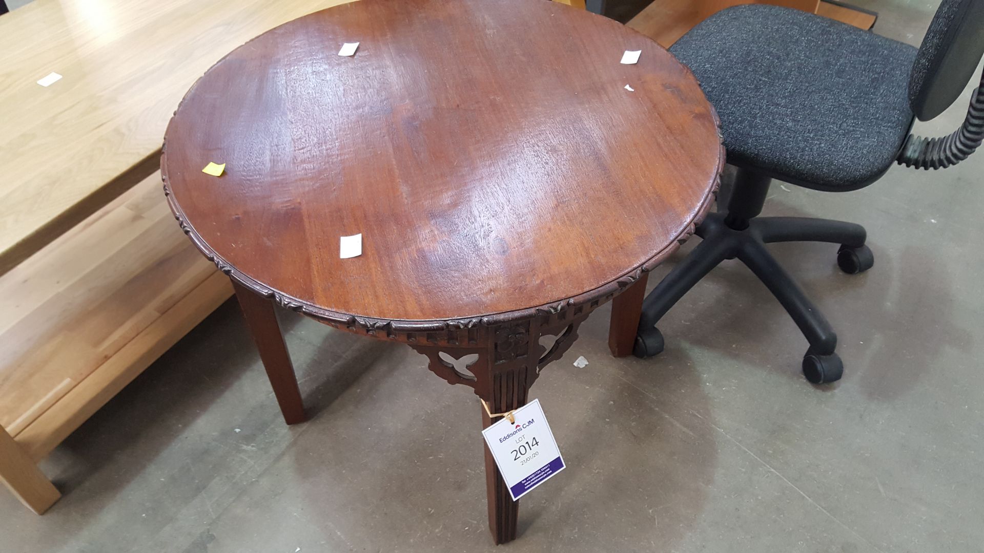 A Circular Wooden Table