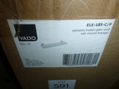 A Box of 10 x Vado Elements Frosted Glass Shelf wi