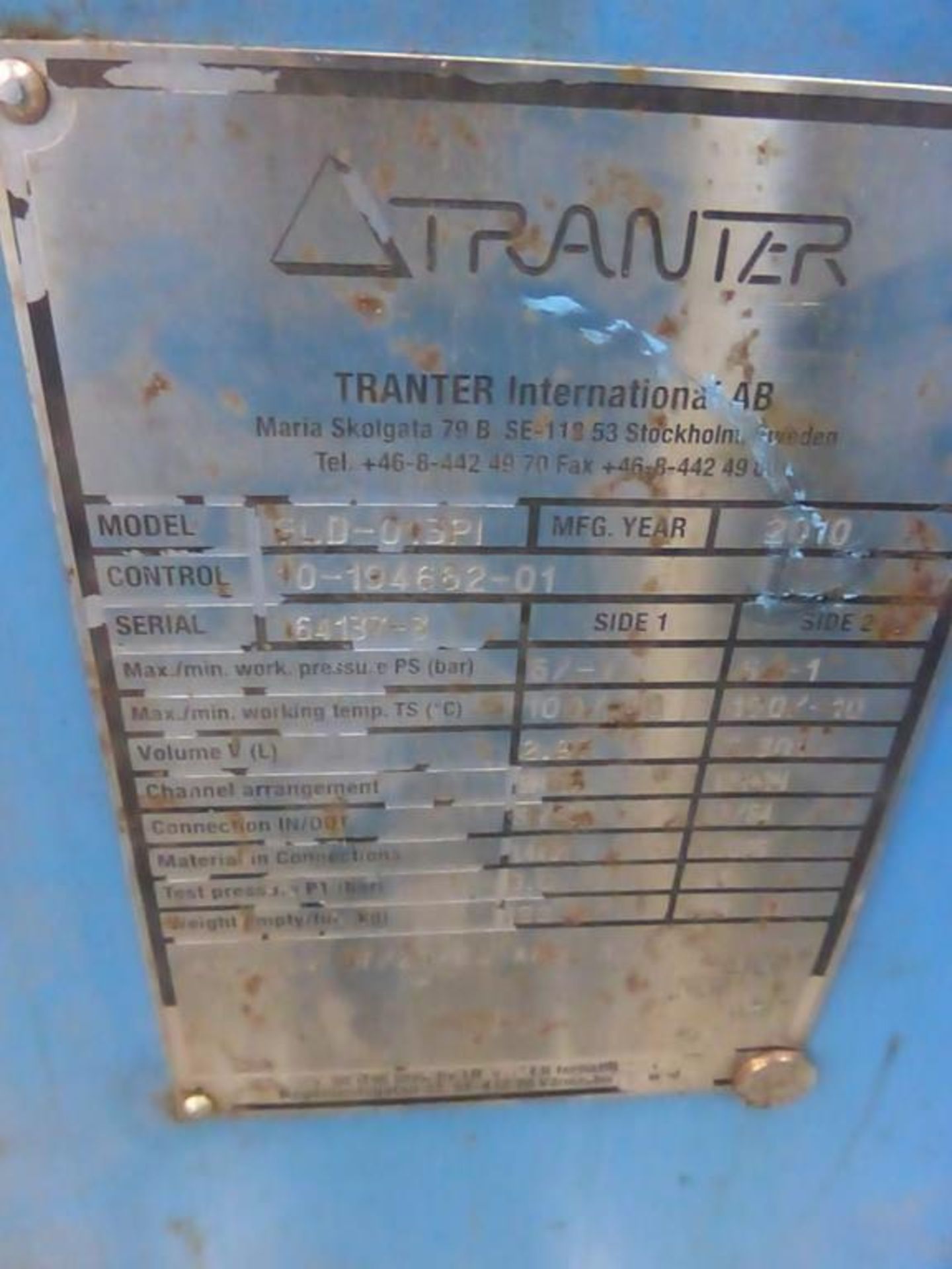 A Tranter Heat Exchanger - Image 2 of 2