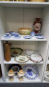 Three Shelves containing Ceramics