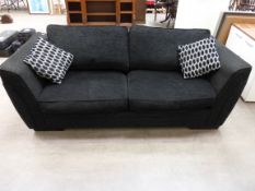 A Black Bed/Settee with Scatter Cushions