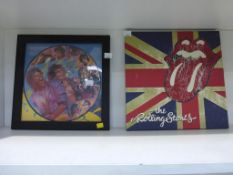 A Framed Rolling Stones Picture Disc and Album wit