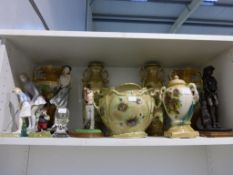 Two Shelves of Ceramics including Wash Jug/Bowl, G