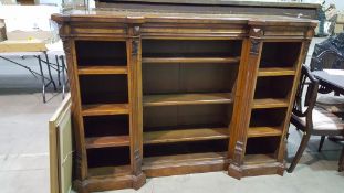 A Circa 1860 Fine Burr Oak Bookcase by B.W. Shee &