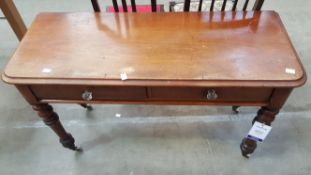 An Early Two Drawer Hall Table with Two Dining Cha