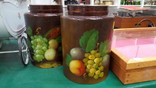 A Pair of Wooden Tea Cannisters