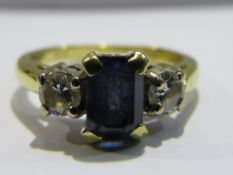 18ct Gold Ring with Diamonds and Sapphires