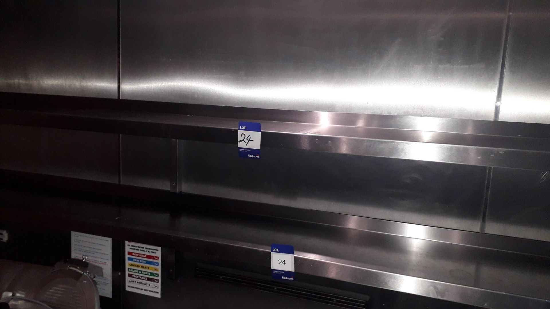 2 x Stainless Steel Wall Mount Shelves 3,000mm