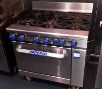 Imperial Stainless Steel 6 Burner Gas Fired Range Oven (To Be Disconnected By A Qualified Gas