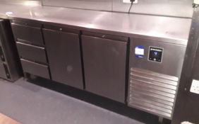 Precision Stainless Steel Double Door and Triple Drawer Counter Refrigerator