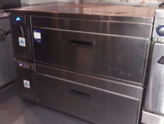 Adande Stainless Steel Twin Drawer Counter Refrigerator