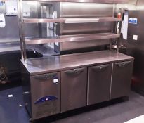 Williams Stainless Steel Triple Door Counter Refrigerator with 3 Tier Gantry Over