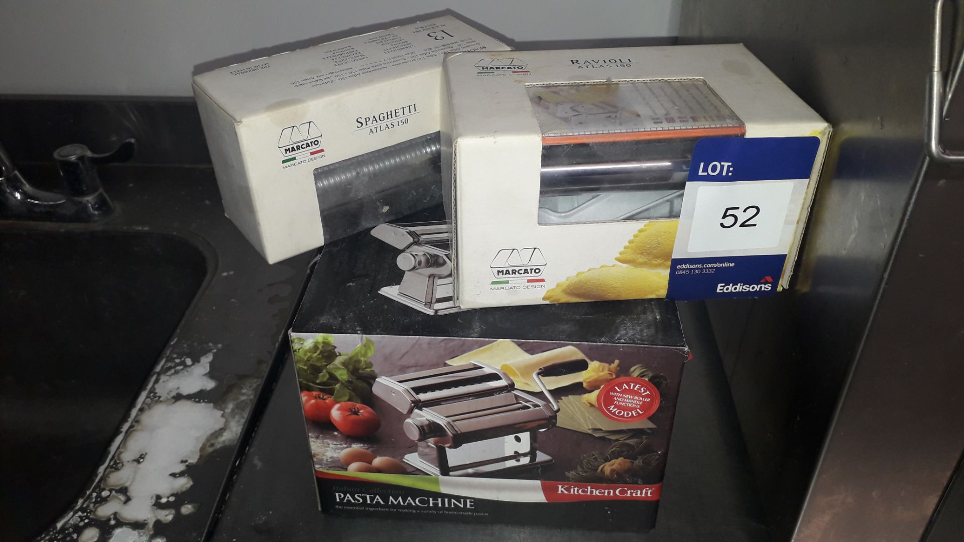 Kitchen Craft Table Top Pasta Machine, Marcato Spaghetti Atlas 150, Marcato Ravioli Atlas 150
