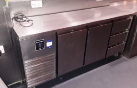 Precision Stainless Steel Double Door and Triple Drawer Counter Refrigerator