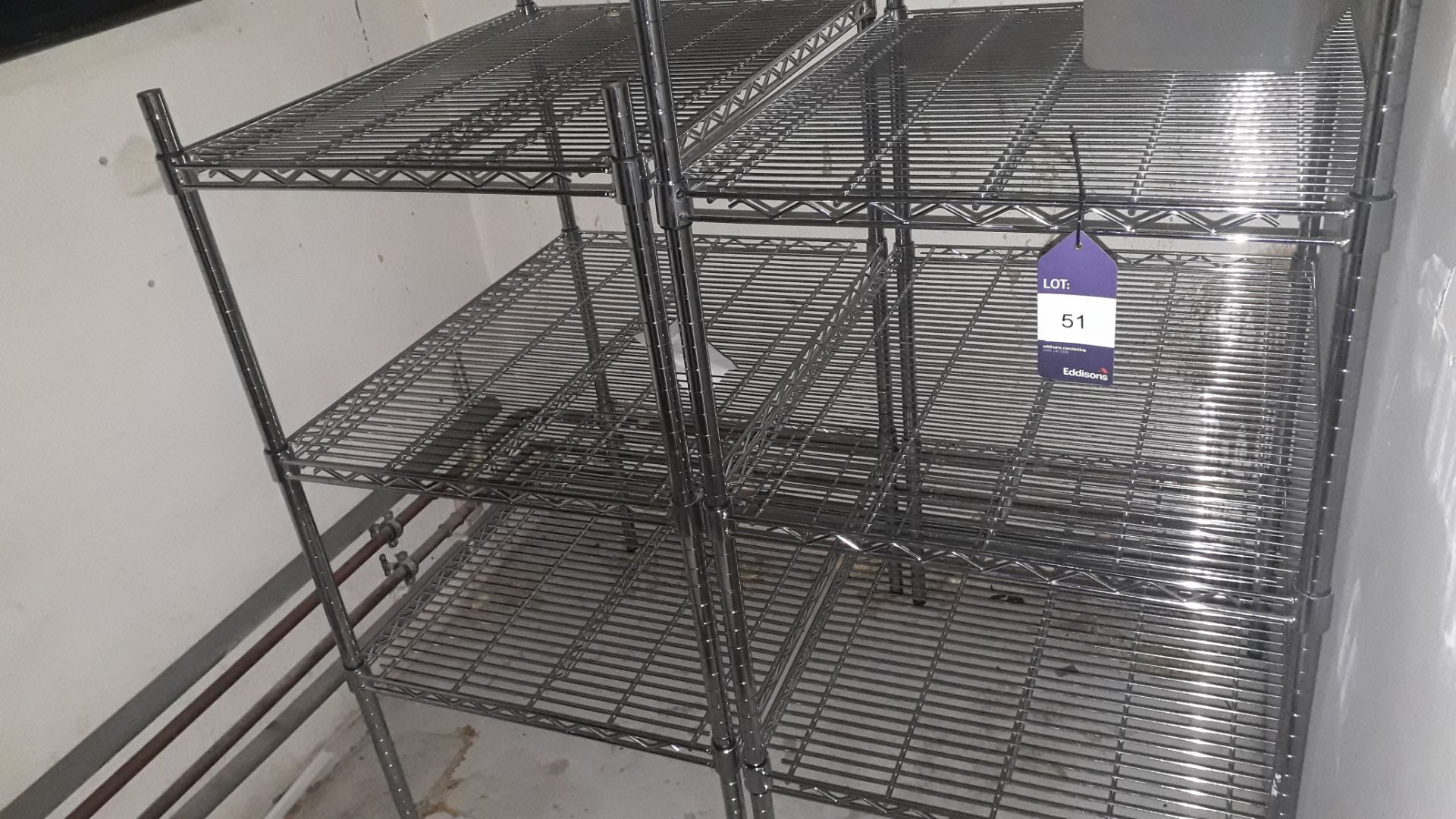 2 Chrome Wire Adjustable Shelving Units