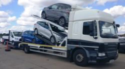 Leyland DAF 3-Vehicle Transporter, Hoynor 6-Vehicle Transporter, Tema Single Vehicle Transporter and Two Citroen Vans