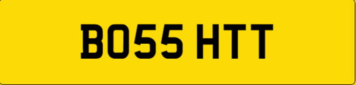 Cherished Registration Plate BO55 HTT. A Transfer Fee of £80 is payable on top of a winning