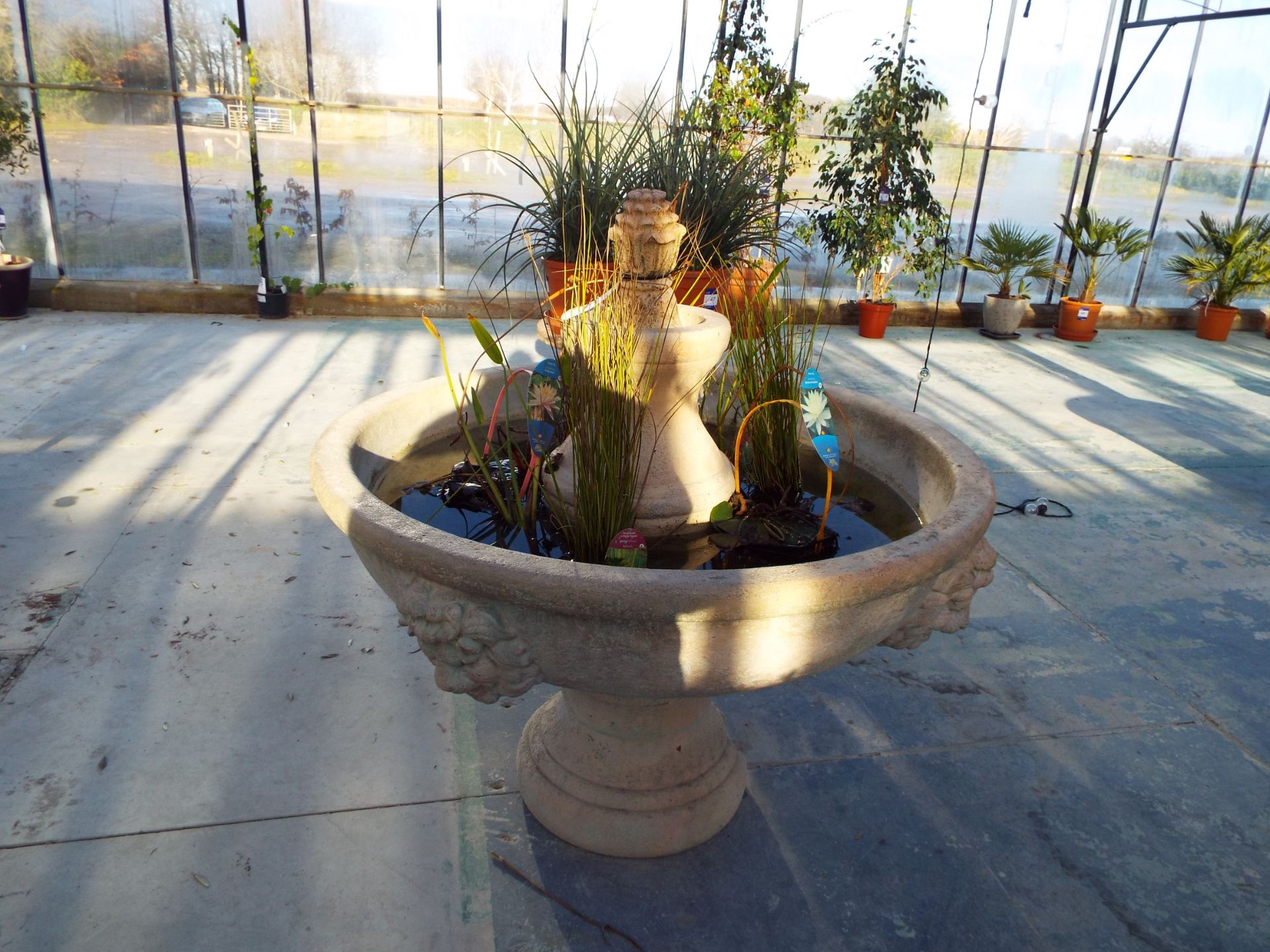Ornate Cast Concrete Feature Fountain 1300mm Diameter to include all Water Flora - Image 2 of 3