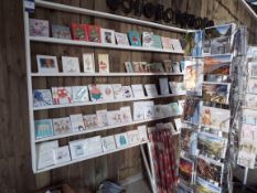 Large Selection of Various Birthday and Occasion Cards to Wall with 2 Mobile Card Stands and Cards