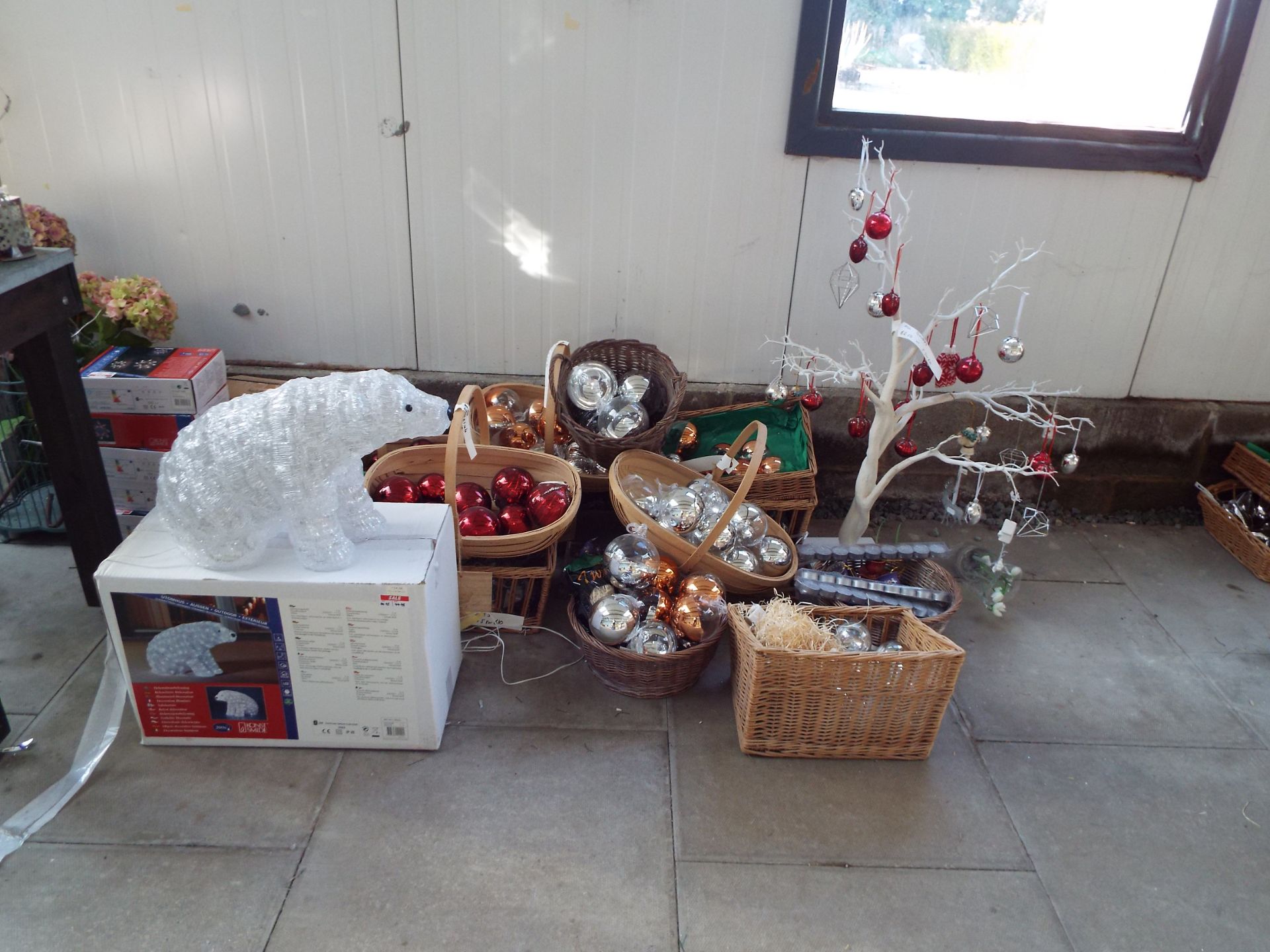 Large Selection of Christmas Baubles/Decorations, Illuminated Polar Bear and Toiletries