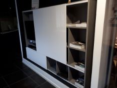 Boston White Gloss Sliding Door TV Cabinet with Blaupunkt LED TV