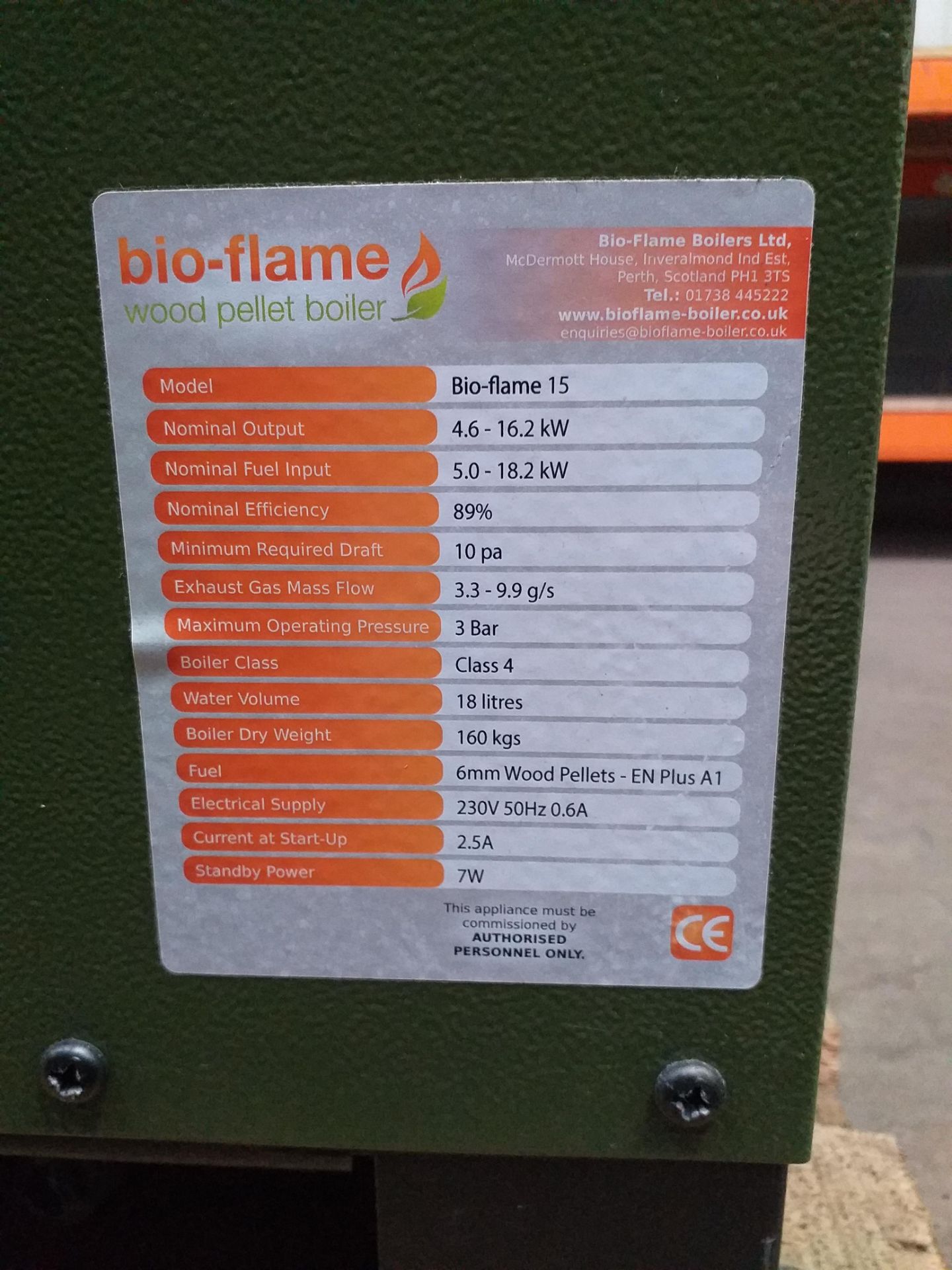 A Used Bio-Flame 15 Wood Pellet Boiler supplied by Bio-Flame Boilers Ltd. Nominal Output: 4.6 - 16. - Image 25 of 25