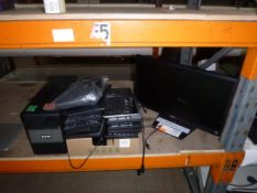 Lot to contain LG22EN33S-B Flatron Flatscreen, qty of PC Keyboards and Eaton SP1550 UPS