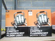 2 x Low Energy Compact Fluorescent Floor Lights 13A 240V