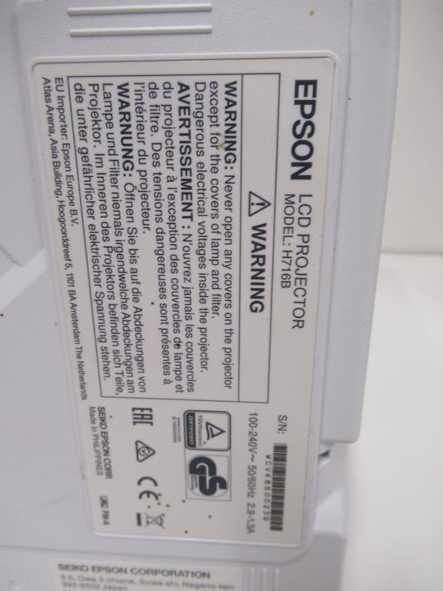 2 x Epson EB504 LCD Projectors - Image 3 of 3