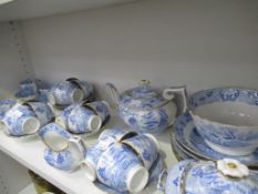 A Shelf of 'Old Willow' Tea Service