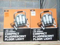 2 x Low Energy Compact Fluorescent Floor Lights 16A 110V