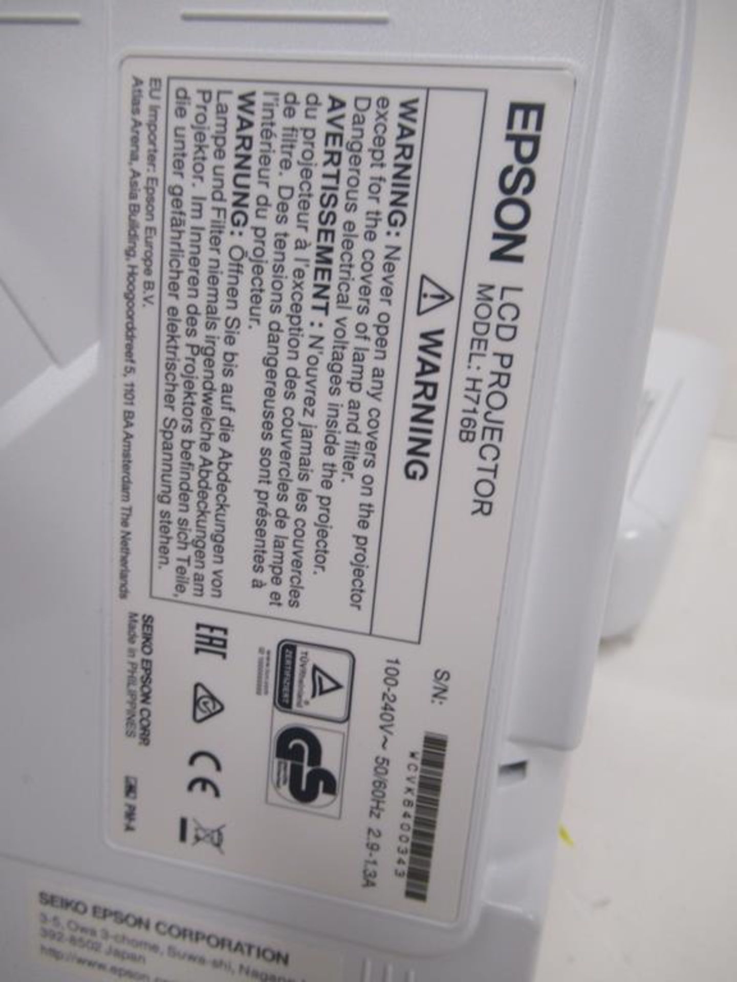 2 x Epson EB504 LCD Projectors - Image 3 of 3