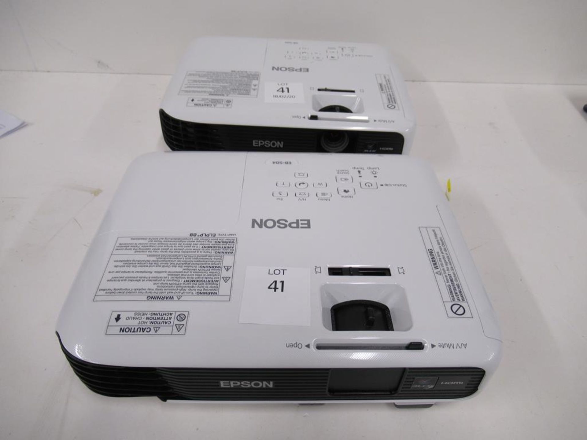 2 x Epson EB504 LCD Projectors