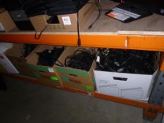 4 Boxes to include Office Telephones, Extension Leads, PC Cables etc