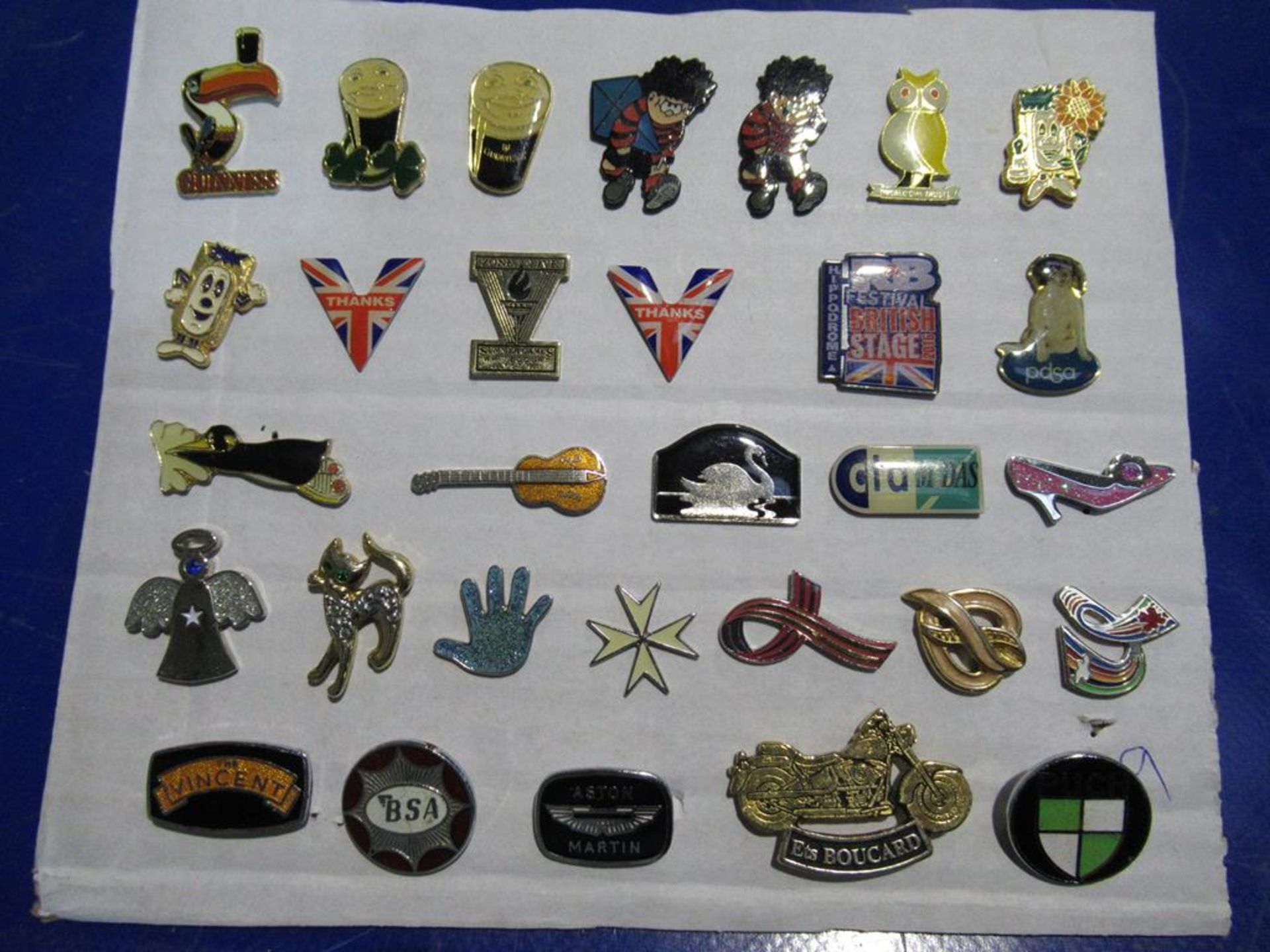 A total of 92 Enamel Badges mounted on card to include: Dennis the Menace, Aston Martin, Football Sp - Image 2 of 4